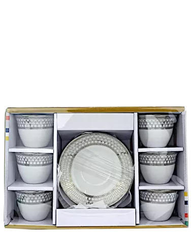 12 Cup & Saucer Silver Set