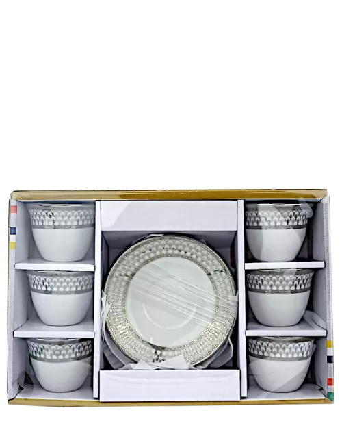 12 Cup & Saucer Silver Set