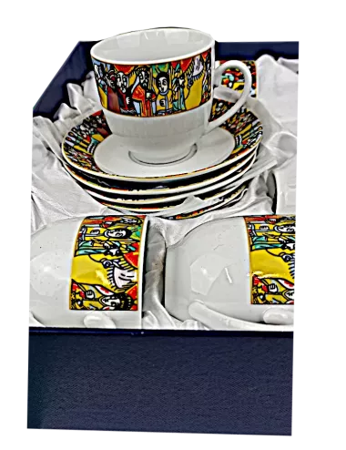 12 Cup & Saucer Set Human Art