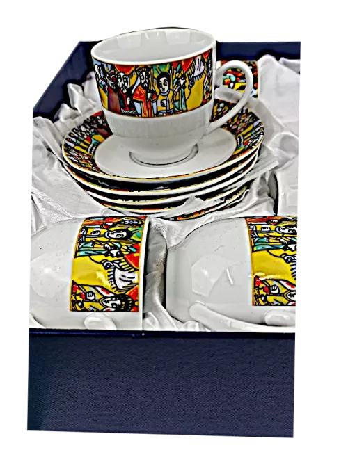 12 Cup & Saucer Set Human Art