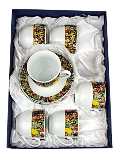 12 Cup & Saucer Set Human Art